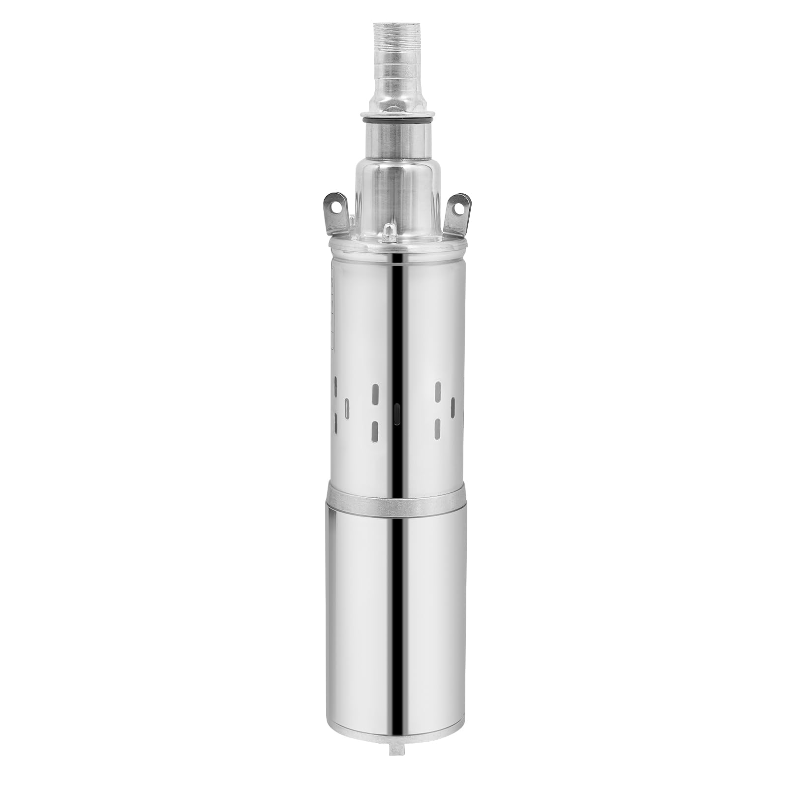 Tousuarsi Stainless Steel Solar Deep Well Pump 200W 24V Submersible Pump 1.5m³/h Flow 30m Lift 17m Cable for Well Pressure Tank Irrigation Farm Garden Water Supply