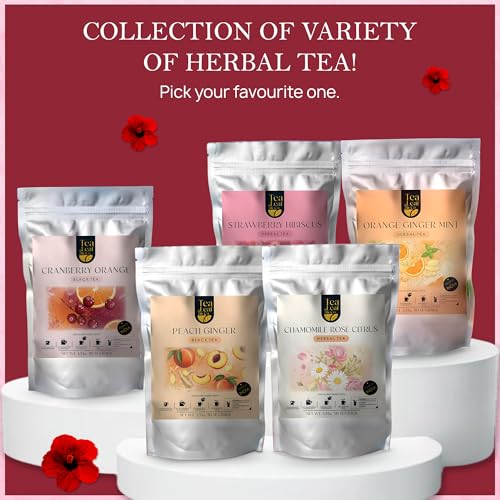 Image of Tealeaf & Co. Hibiscus Tea with Hibiscus Flowers Extract - Pure Herbal Tea Bags Blended with Fresh Herbs - Flavored Herbal Blend - Low Caffeine - Gluten Free - 50 Teabags