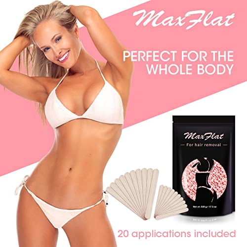 image for MaxFlat Wax Beads, Hard Wax Beads for Hair Removal 500g/17.6 oz Rose H