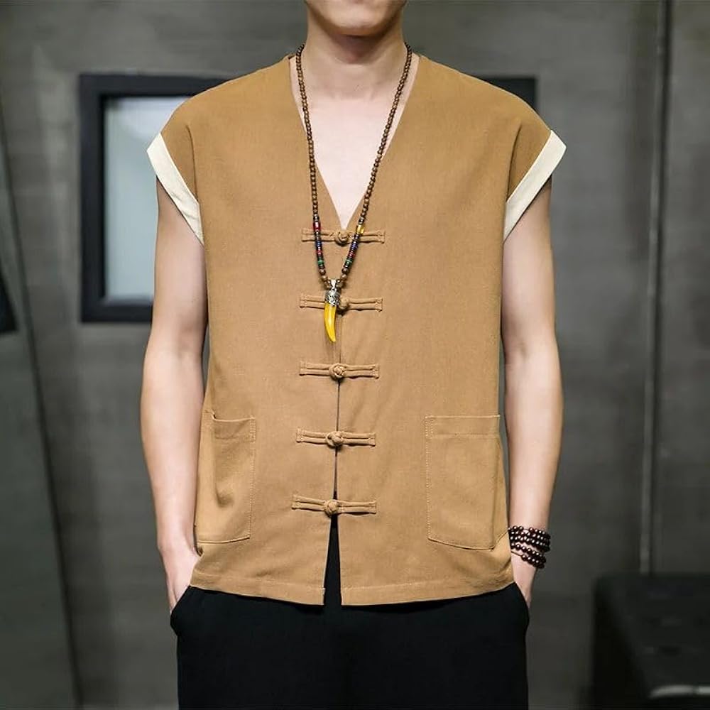 YANYAN/ヤンヤン　Linen Mabo VEST サイズM MQMYJSP Men Summer Chinese Style Cotton Linen Vest Men