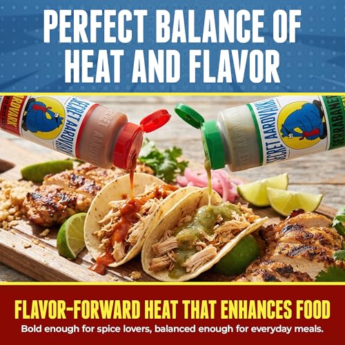 Image of Secret Aardvark Habanero and Serrabanero Hot Sauce, 2-Pack Bundle 8 fl oz | Red and Green Combo, Non-GMO, No HFCS, Vegan, Low Carb, Caribbean Tex-Mex Flavor, Non-GMO, For Tacos and Everyday Cooking