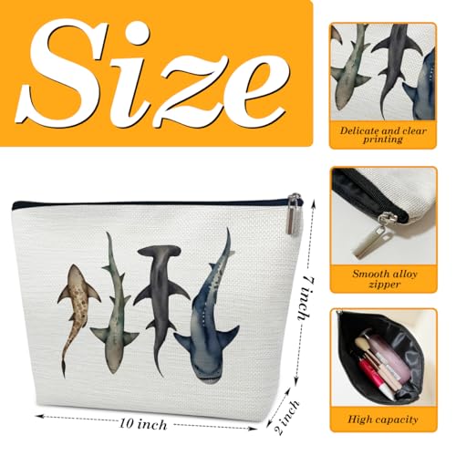 Shark Makeup Bag Gifts for Women-Shark stuff Ocean Themed Period Bag For Girls Kids Cosmetic purse Decorations Accessories Birthday Christmas2