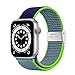Netolo Solo Loop Kompatibel mit Apple Watch Armband 44mm 42mm 40mm 38mm 41mm 45mm, Dehnbarer Nylon Stoff Sport Armband Kompatibel mit iWatch Armband SE Series 7 6 5 4 3 2 1, 42mm/44mm/45mm Blau Grün