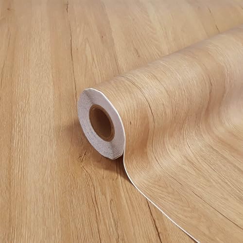 DIMEX Film plastifié autocollant, 90 x 210 cm, ultra-résistant, aspect béton, film décoratif pour meubles, portes, cuisines, armoires, tables (chêne moyen)