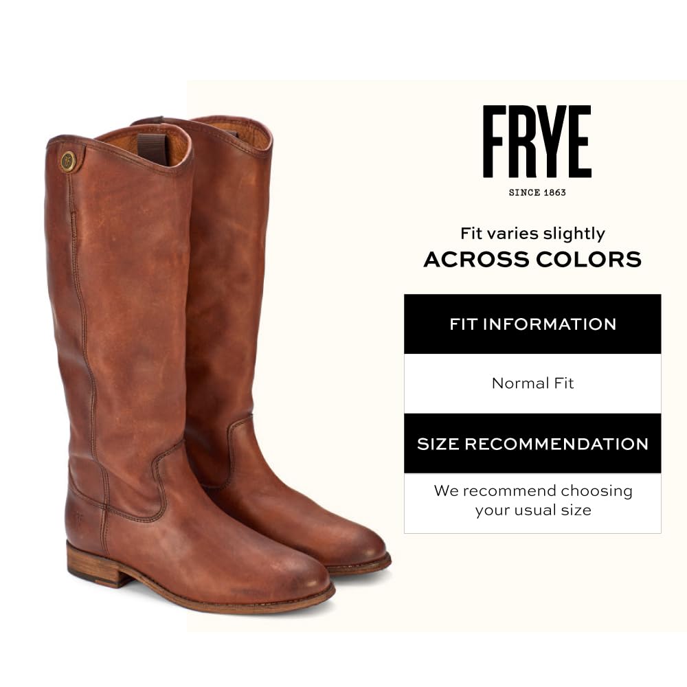 Frye Melissa Button 2 Equestrian-Inspired Tall Boots for Women Made from Hard-Wearing Vintage Leather with Antique Metal Hardware and Leather Outsole – 15 ½” Shaft Height: 7 Cognac Extended Calf