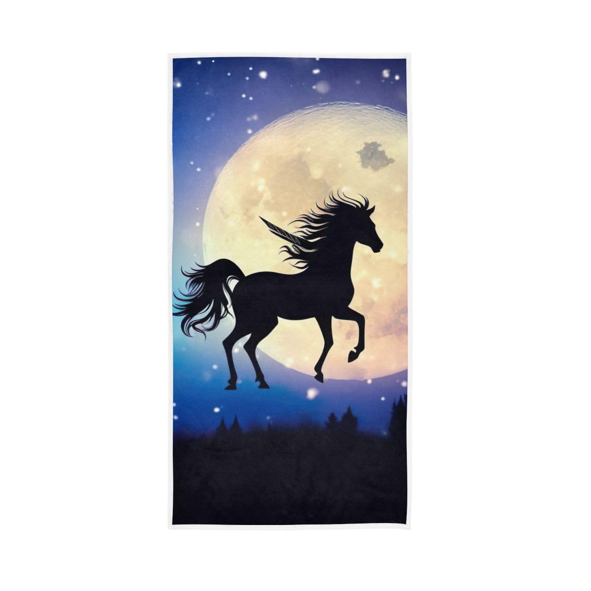 LSRCPD Horse Silhouette Hand Towels, 15 x 30 Inches, Soft Highly Absorbent Towels for Bathroom Gym Shower