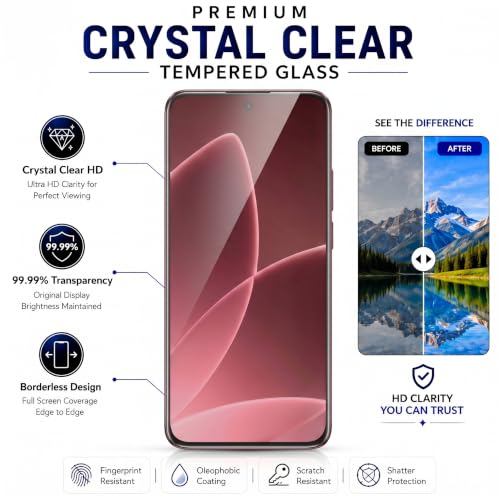 Image of ArmourPro 3D Borderless Tempered Glass for Oppo Oppo F33 Pro and Oppo F33, HD Clear Curved Edge to Edge Screen Protector, 9H Hardness, Oleophobic Coating, Case Friendly | Pack of 1