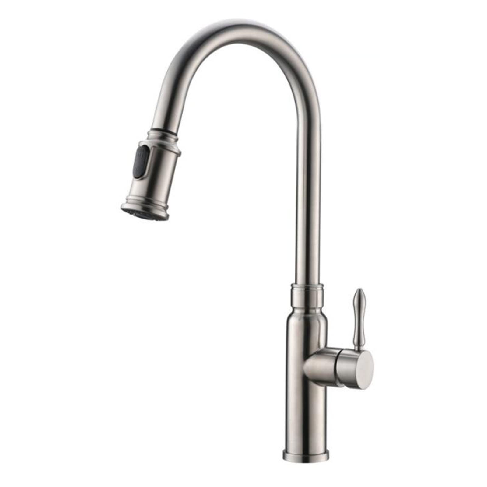 BHFPFZA Black Brass PullOut Kitchen Faucet MixerHot & Cold Shower Spray Rotatable Kitchen Tap for Modern Home – Durable & Stylish Design for Effortless Use