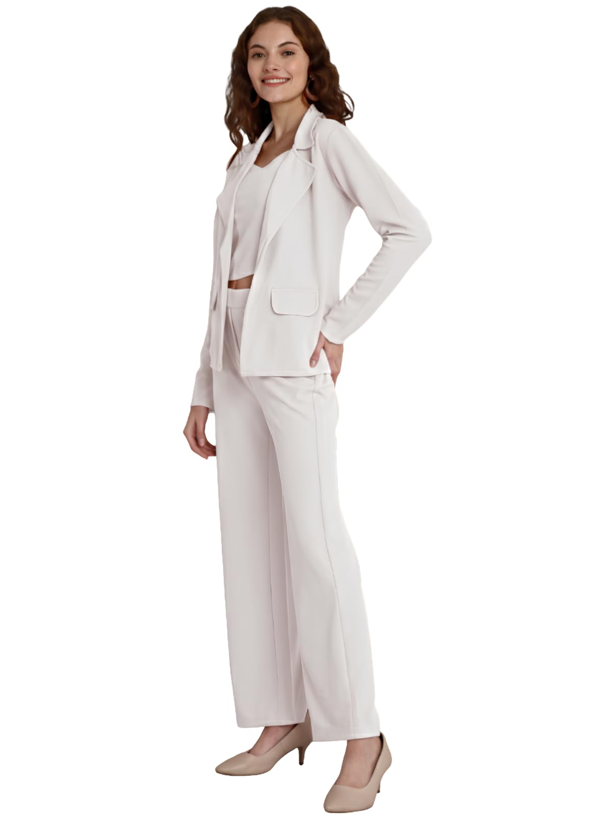 Co-ord Set for Women – Stylish Casual 3 Piece Blazer Set | Trendy Travel & Streetwear Look for Girls & Woman | Office Wear | Formal | Classic Collar Full Sleeve Blazer-image-43