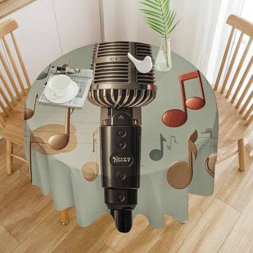 Nappe ronde pour pique-nique anti-taches protégeant table de buffet extérieur