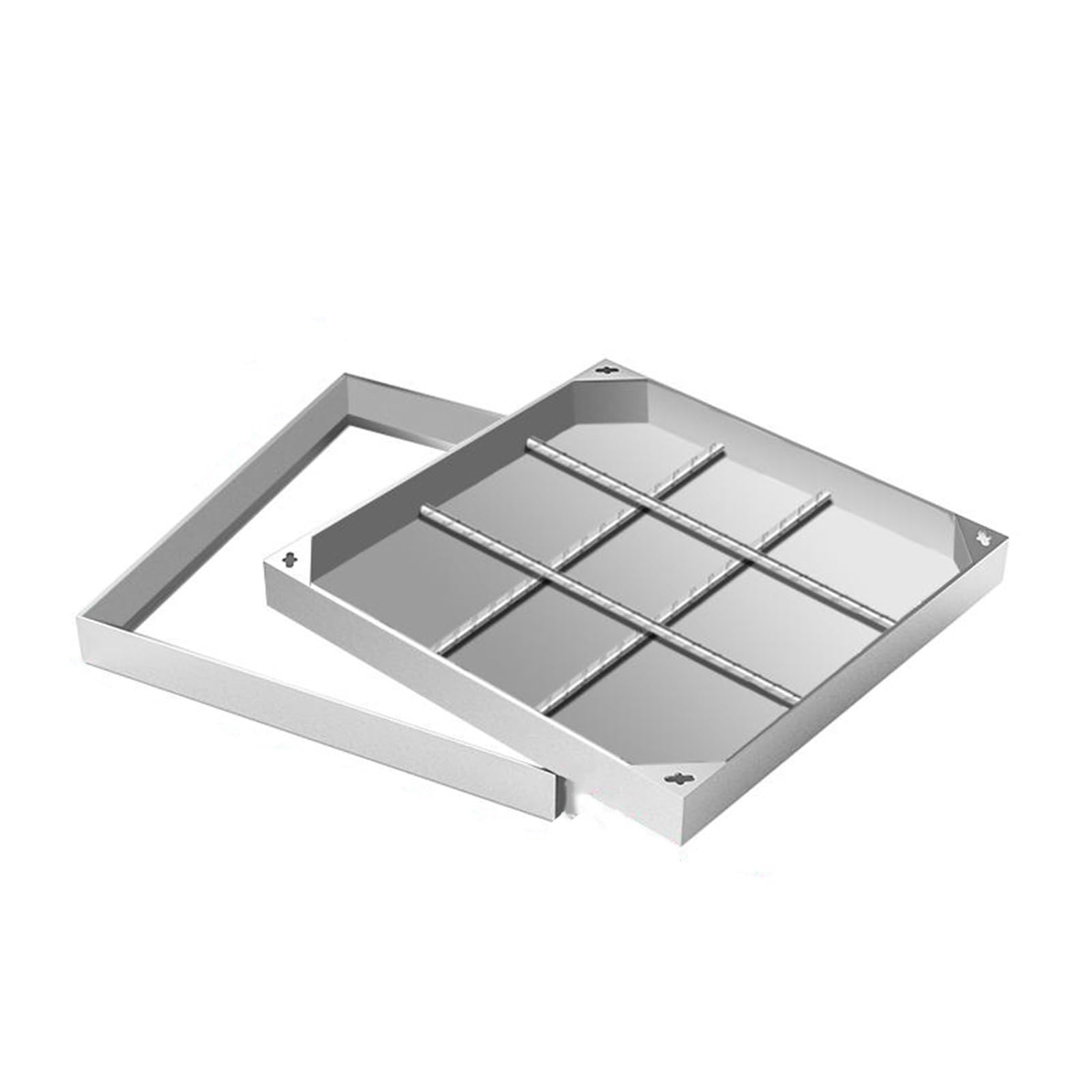 GJMSSMY Invisible Inspection Cover, Drainage Manhole Lid, Heavy Duty Frame, Wear Resistant, Load Capacity 40x40cm (15.7x15.7in) for Water Collector
