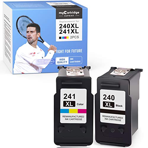 myCartridge SUPRINT Remanufactured Ink Cartridge Replacement for Canon 240 241 XL 240XL 241XL PG-240XL CL-241XL PIXMA MG3620 TS5120 MG3520 MX532 MX452 MX472 MX432 MG3122 (Black Tri-Color, 2-Pack)