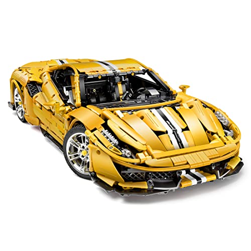 Mocdiy Technik Bausteine Auto für Ferrari 488 Pista, CADA Master C61042w, 1: 8 2.4Ghz RC Italian Super Car mit Motor… – Bild 6