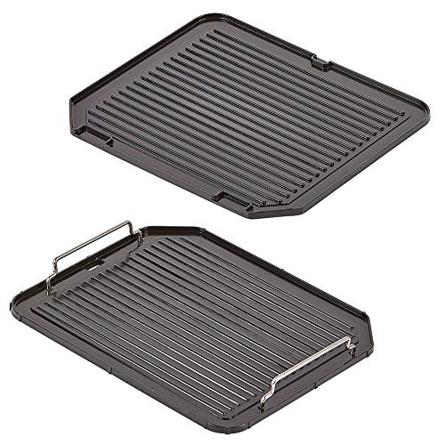 SHAQ Smokeless Grill & Press Electric Indoor Searing Grill & Panini Press Grill Combo, Bistro Sandwich Maker with Removable Grill Plates and Drip Trays, Black, Stainless Steel - Thumbnail 5