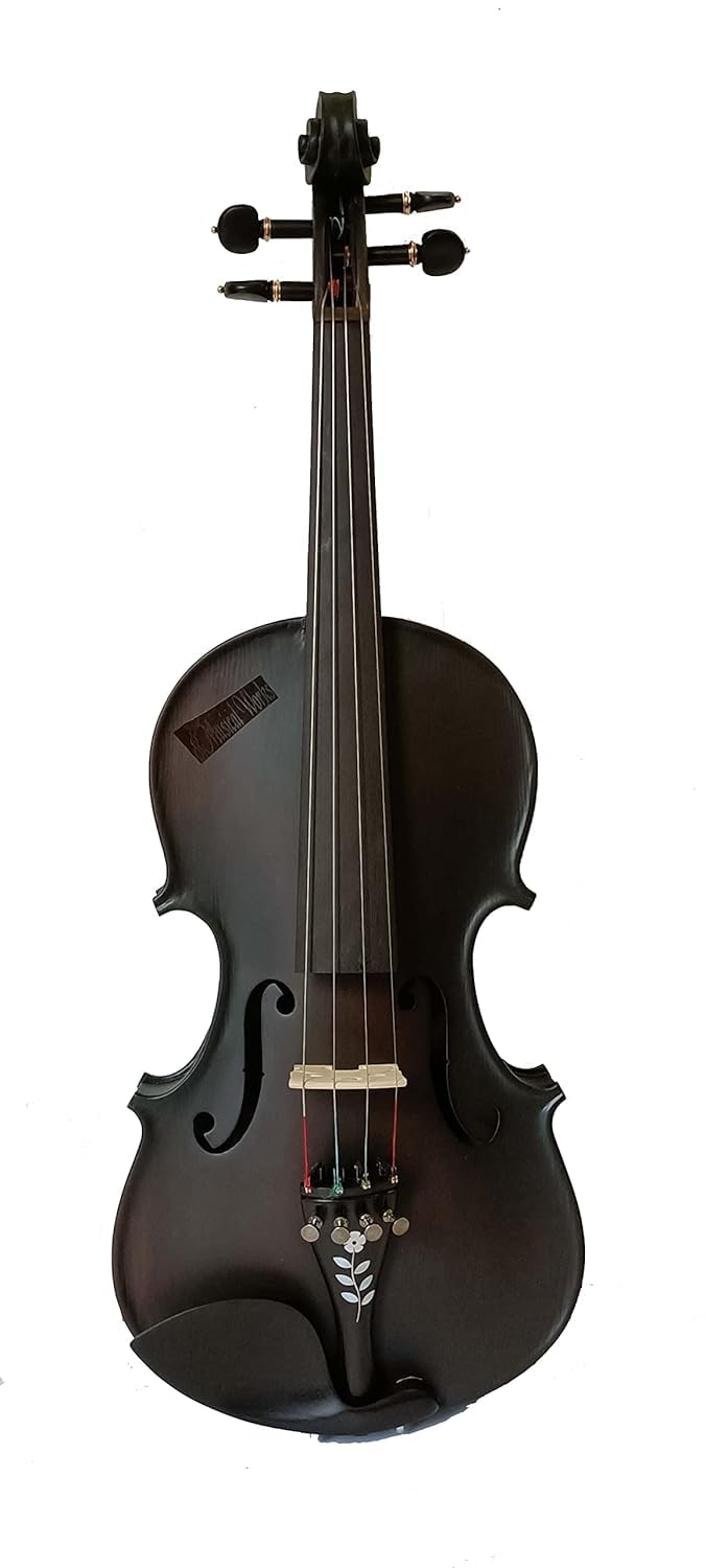 Classic 4/4 Violin With Hourse hair Bow, Rosin, Hard Case,(Matt Black)-image-30