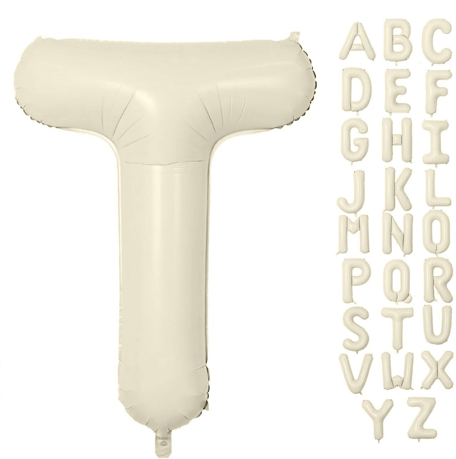 Letter Balloon 40Inch Cream White Big Alphabet Balloons Letter T