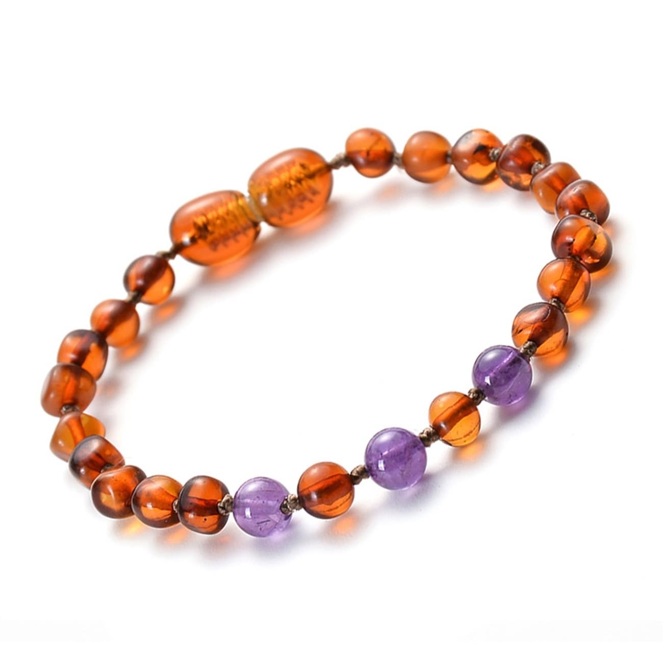 Schmuckarmbänder 6 mm Bernstein für Sie und Ihn, Perlenarmband, Geschenk für Männer aus echten Natursteinen – 15 cm