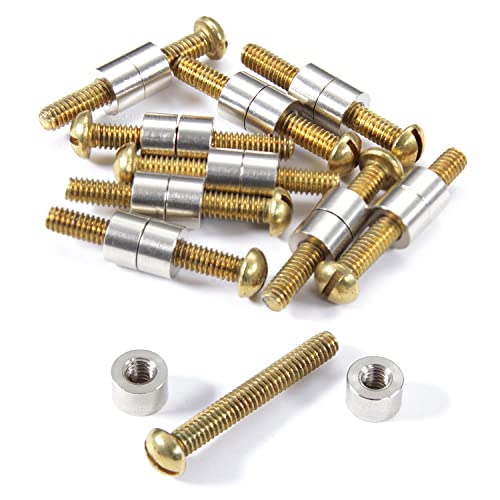 Loveless Fasteners for DIY Handles &amp; Knife Handle Repair - USA Size (0.312 x 8-32US x 1.15 Inch) - (Nickel Silver/Brass) - (10 Pk)