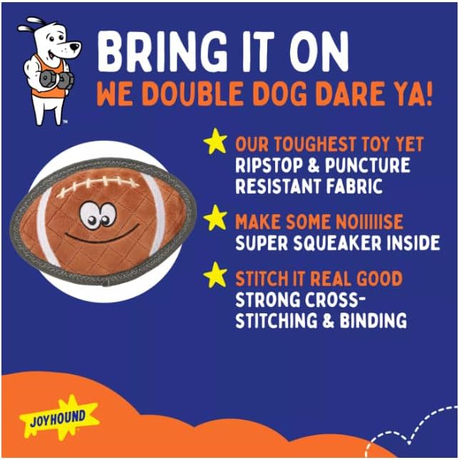 Juguete para perro Joyhound Rip Roarin' Tough Football con chirriador miniatura 2