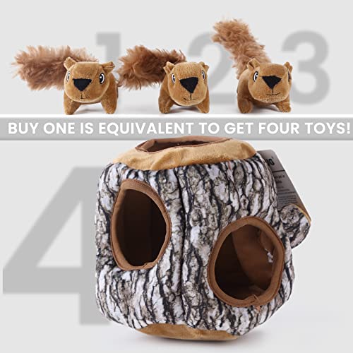 Laifug Hidden Squirrel Plush Dog Toy, Interactive Squeaky Dog Toy Hide and Seek, L - Image 3