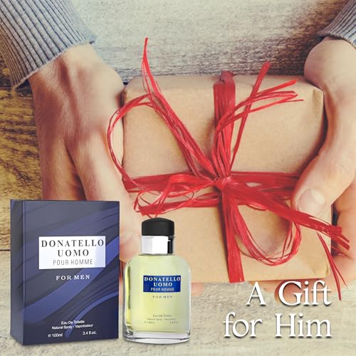 Image of AFLUXE Men's Cologne Donatello Uomo with Tobacco,Bean and Cedar Eau De Toilette Spray,Long-Lasting Scent Perfume for Men Elegant Bottle - Great Holiday Gift, 3.4 Fl Oz /100 Ml
