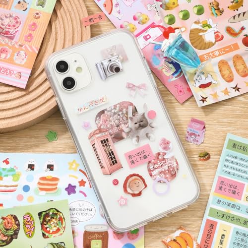Image of Girl's Japanese Retro Sticker Book, 1000+ Cute Comics Style Food Stickers, for DIY Scrapbooking Journaling Handbook Decoration