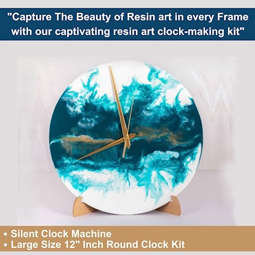 Image of Evens More DIY Resin Art Clock Making Kit - Resin, 12 inch Round MDF Sheet, Pigments, Clock Machine, and More