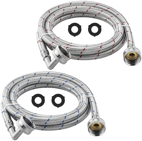 AMI PARTS 4ft Premium Burst-Proof Stainless Steel Washing Machine...