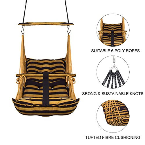 Image of Cotton Swing Chair for Kids Baby's Children Folding and Washable1-3 Years with Safety Belt /Home,Garden Jhula for Babies|Swing for Kids | Seat and Back Side 16x16 inch