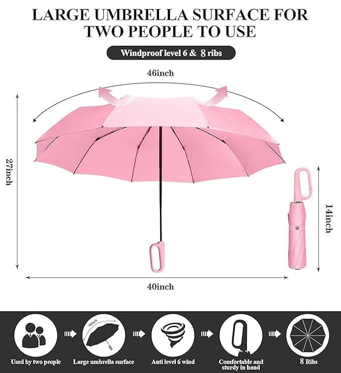 Image of ๐ฆ๐ฎ๐ธ๐ถ๐ฟ๐ผ ๐จ๐ฉ Travel Mini ๐๐ผ๐น๐ฑ๐ถ๐ป๐ด Ultra Compact pastel Umbrella with Case, Manual Open 12 Ribs Lightweight Portable, Small Sun & ๐ฅ๐ฎ๐ถ๐ป ๐ฃ๐ผ๐ฐ๐ธ๐ฒ๐ ๐จ๐บ๐ฏ๐ฟ๐ฒ๐น๐น๐ฎ for Men and Women- Use in Rain & Summer (PINK)