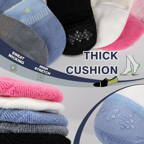 Image of BRISIRA Bamboo Viscose Coolmax Running Golf No Show Socks Women Compression Moisture Wicking Performance Low Cut Tab Athletic