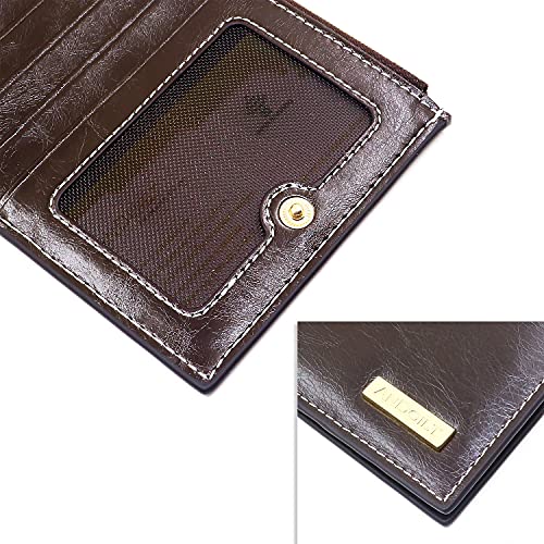 Image of ANDOILT Women's Genuine Leather Wallet RFID Blocking Credit Card Holder Zipper Purse Cell Phone Handbag