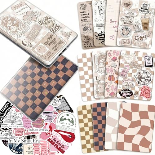 VelvetGlow 12 Pcs E-Reader Einleger Kartonpapier & 50 Pcs Scrapbook-Aufkleber für durchsichtige Hüllen, 6,9„ x 4,8“ Einlage für die Rückseite von E-Readern für Paper White 11Th-12Th