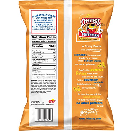 Chesters Chester'S Cheese Flavored Puff Corn thumb #3