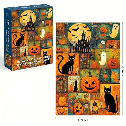 1000 Piece Puzzle for Adults, Halloween Themed Collage - image 2