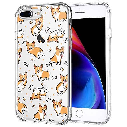 MOSNOVO Cute Corgi Designed for iPhone 8 Plus Case/Designed for iPhone 7 Plus Case - Clear