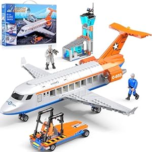 Kit de Construcción Aeropuerto Ciudad, 796 PCS Avión de Pasajeros 3 en 1, Centro de Aviación con Autobús/Camión Radar/Torre y Shuttle, City Airport Juguete Stem para Niños de 6 a 12 Años+