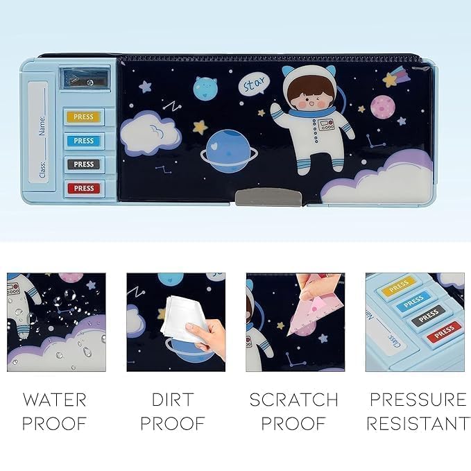 Image of Royals hub Plastic Space Compass Multifunctional Pencil Box for Kids Magnetic Compass Box Space Theme Return Gifts for Boys & Girls (Multicolor) (Accessories Not Included)