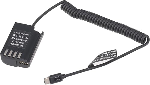 Miniatura 7 de FocusFoto USB 3.1 USB-C Tipo-C a DMW-BLK22/DMW-DCC17 Cable adaptador de alimentación de batería falsa decodificada para cámara Panasonic Lumix S5