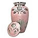 Human Funeral Cremation Urn, Large Size Pink Human Ash Urn with Velvet Bag and Personalization