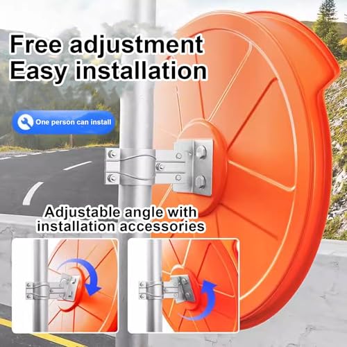 Espejo de tráfico RLKHXBS con soporte ajustable para poste de exterior e interior 2