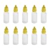 Bettomshin 50Pcs 15ml PE Plastic Dropping Bottles, Thin Mouth Vial of Squeezable Liquid Eye Liquid Dropper, Liquid Sample Seal Storage Bottle with Yellow Cap