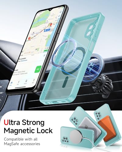 LeYi for Galaxy A32-5G Phone Case: [Mag-Safe Fit] Compatible for A32 Samsung Phone Case with Screen Protector, Stylish Minimalist Soft-Touch & Shockproof Funda para A 32, Gift for Women and Men, Mint - image 2