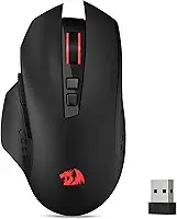 Mouse para jogos Redragon sem fio Gainer M656, mouse sem fio 4000 DPI 2,4 GHz com 5 níveis de DPI, 7 botões macro, retroiluminado por LED vermelho e software/drive Pro, para PC/Mac/Laptop