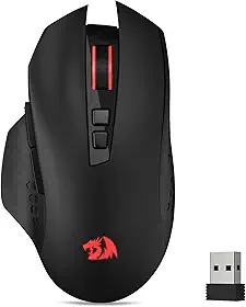 Mouse para jogos Redragon sem fio Gainer M656, mouse sem fio 4000 DPI 2,4 GHz com 5 níveis de DPI, 7 botões macro, retroiluminado por LED vermelho e software/drive Pro, para PC/Mac/Laptop