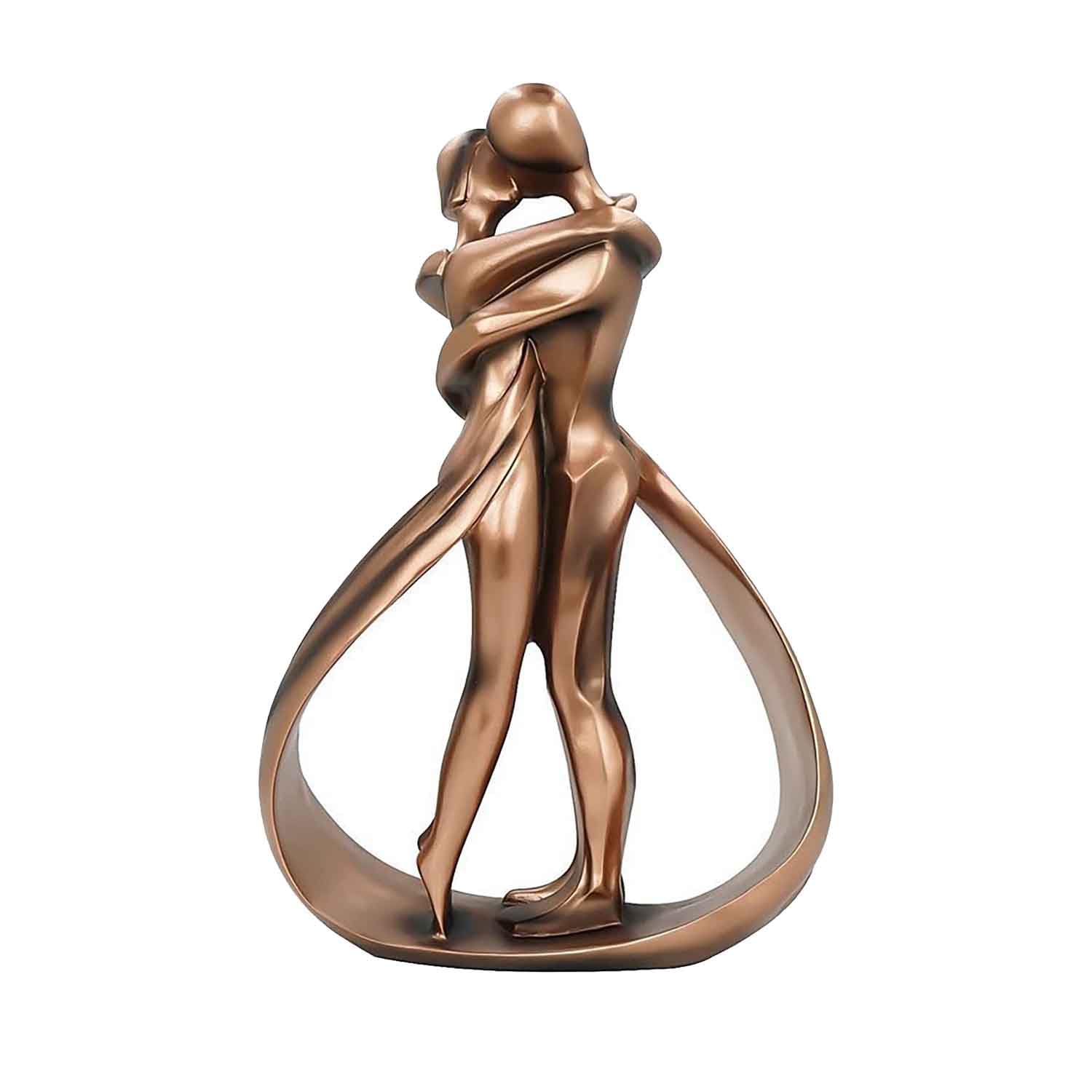 HIZEFSOO Resin Couple Statue, Modern Decor Romantic Lovers Embrace Statue Abstract Sculpture Wedding for Home Table Bookshelf Desktop Decoration