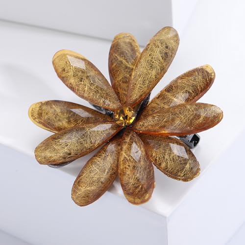 Image of Acrylic Flower-Shape Brooch Pin for Women Statement Brooch