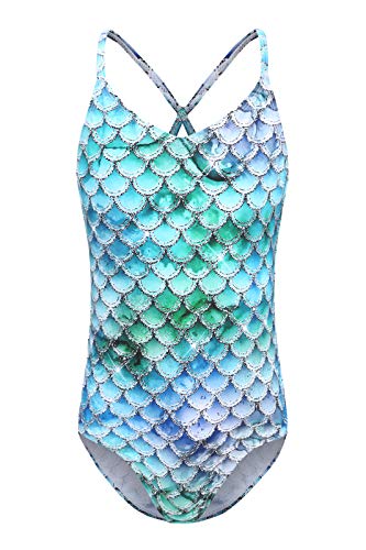Image of Girls One Piece Swimsuits Mermaid Bathing Suits Summer Swimsuit 2-14 Years