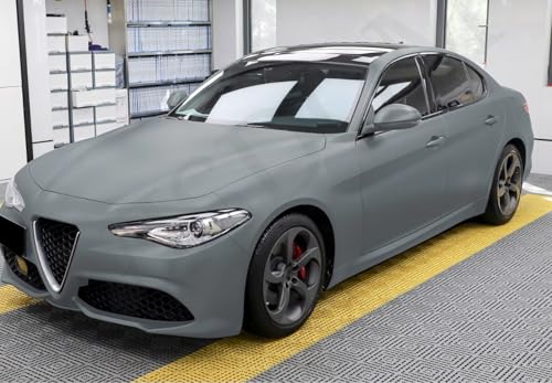 Image of WISDOM Nado Grey Matt Vinyl Car Wrap Air Release, Self Adhesive, Vehicle wrap Sheet for Automotive Bike DIY Exterior Interior Decoration (NADO Grey MATT, 20 Inch X 17 Feet)
