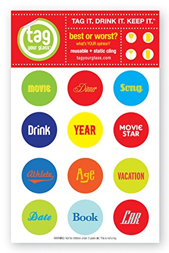 Best Or Worst - Champagne, Beer & Wine Glass Charms - Static Cling. Unique, Reusable Wine Charms, Stemless Wine Glass Charms For Birthday, Wedding, Thanksgiving, Christmas Party Accessory #TOP9